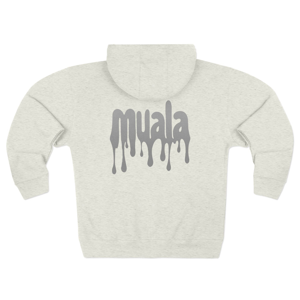 muala® "drippy grey double cheese" zip hoodie