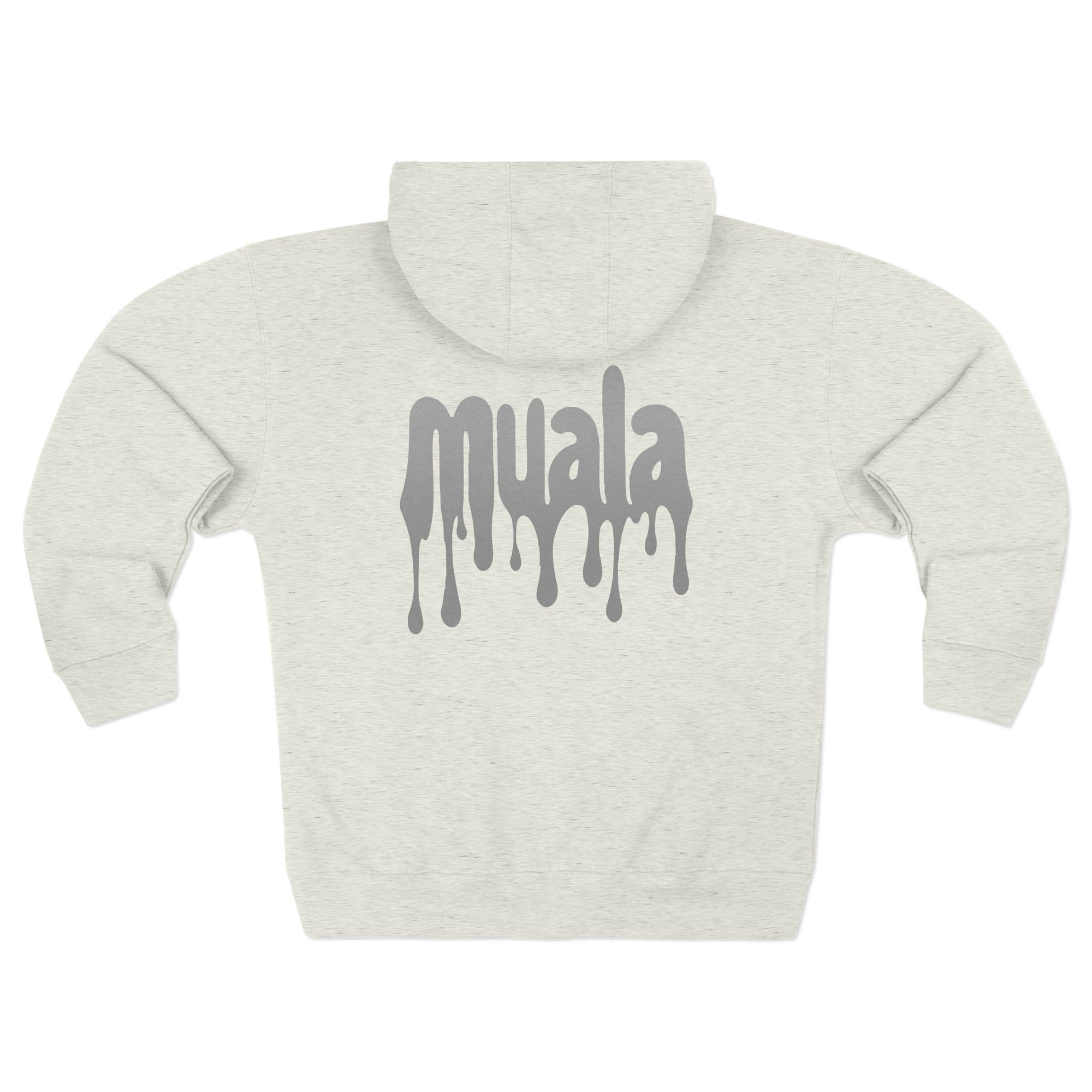 muala® "drippy grey double cheese" zip hoodie