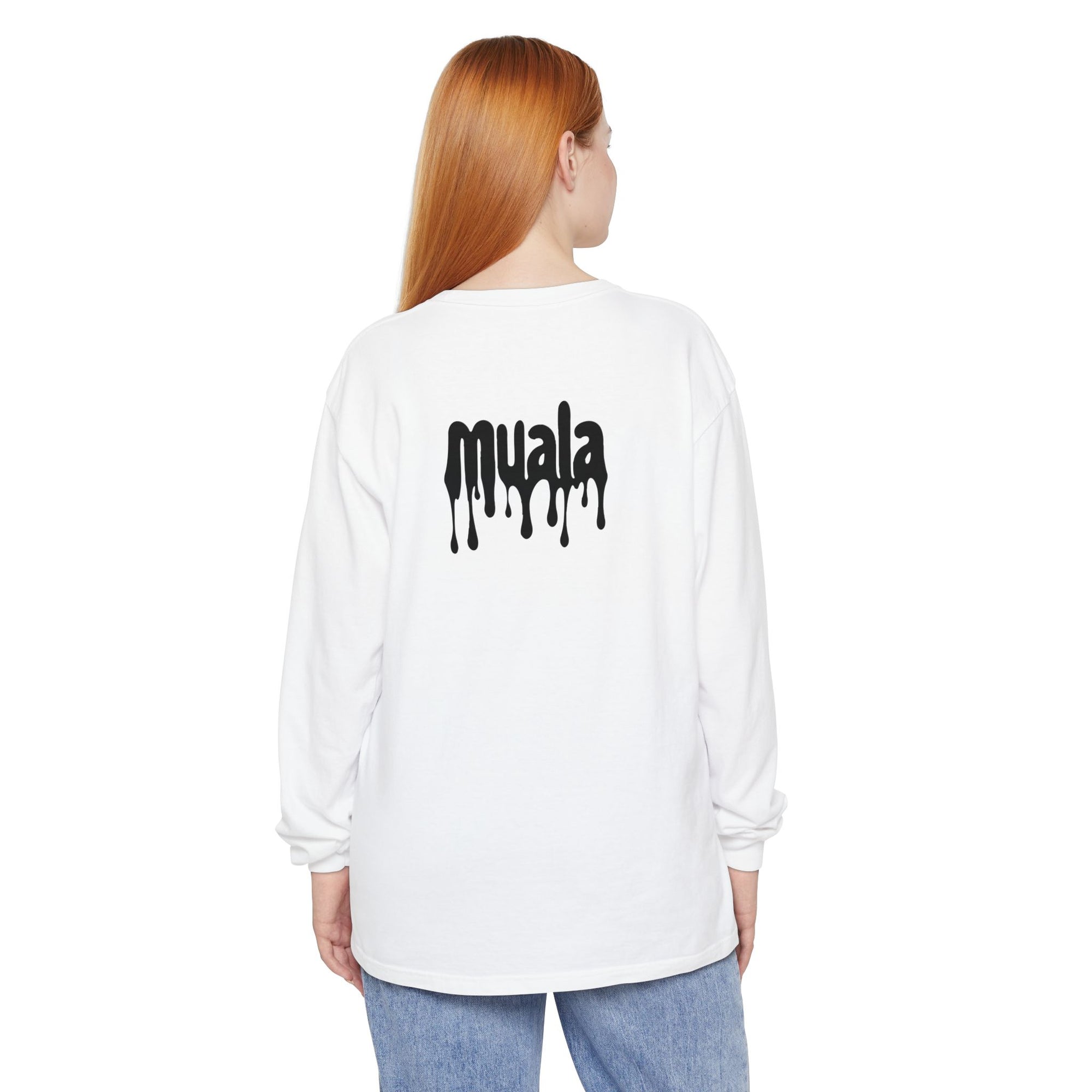 muala® "drippy logo" long sleeve tee 100% ring-spun cotton