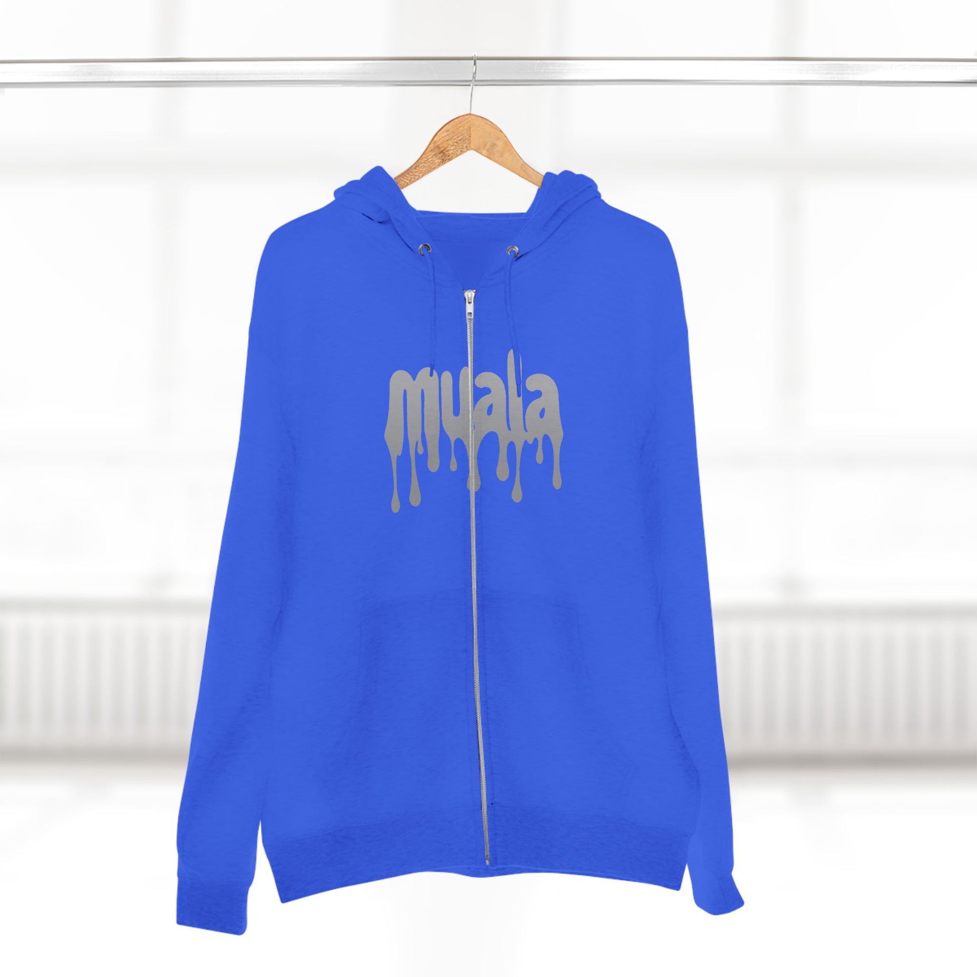 muala® "drippy grey double cheese" zip hoodie