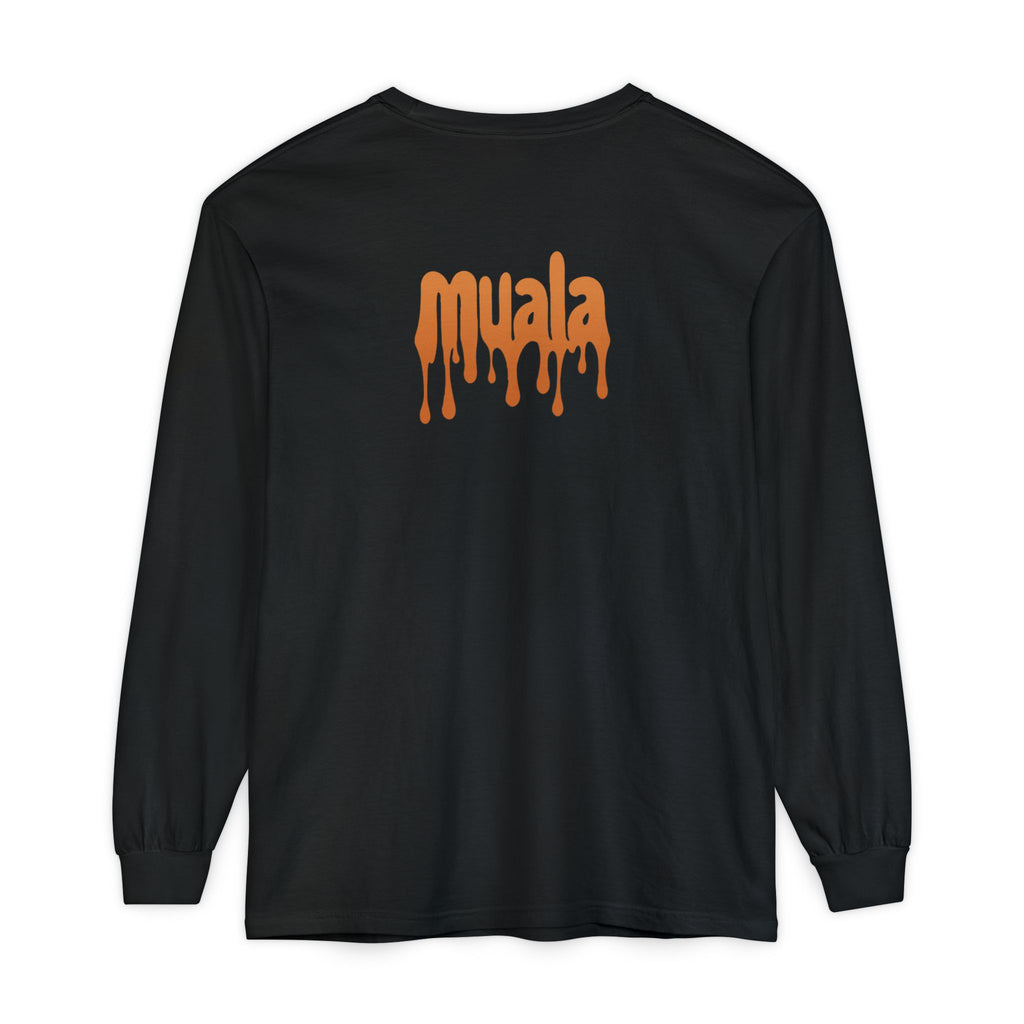 muala® "drippy logo" long sleeve tee 100% ring-spun cotton