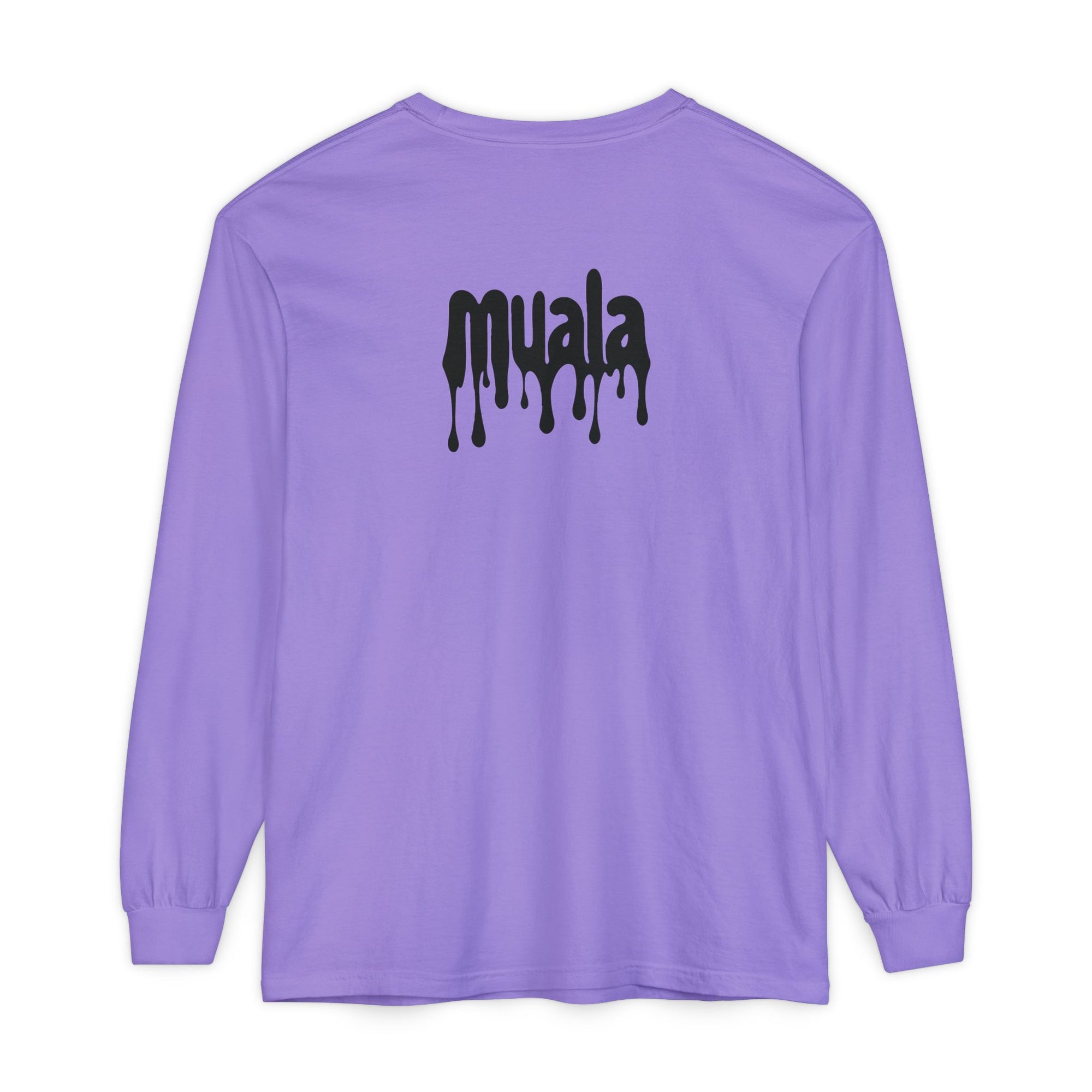 muala® "drippy logo" long sleeve tee 100% ring-spun cotton