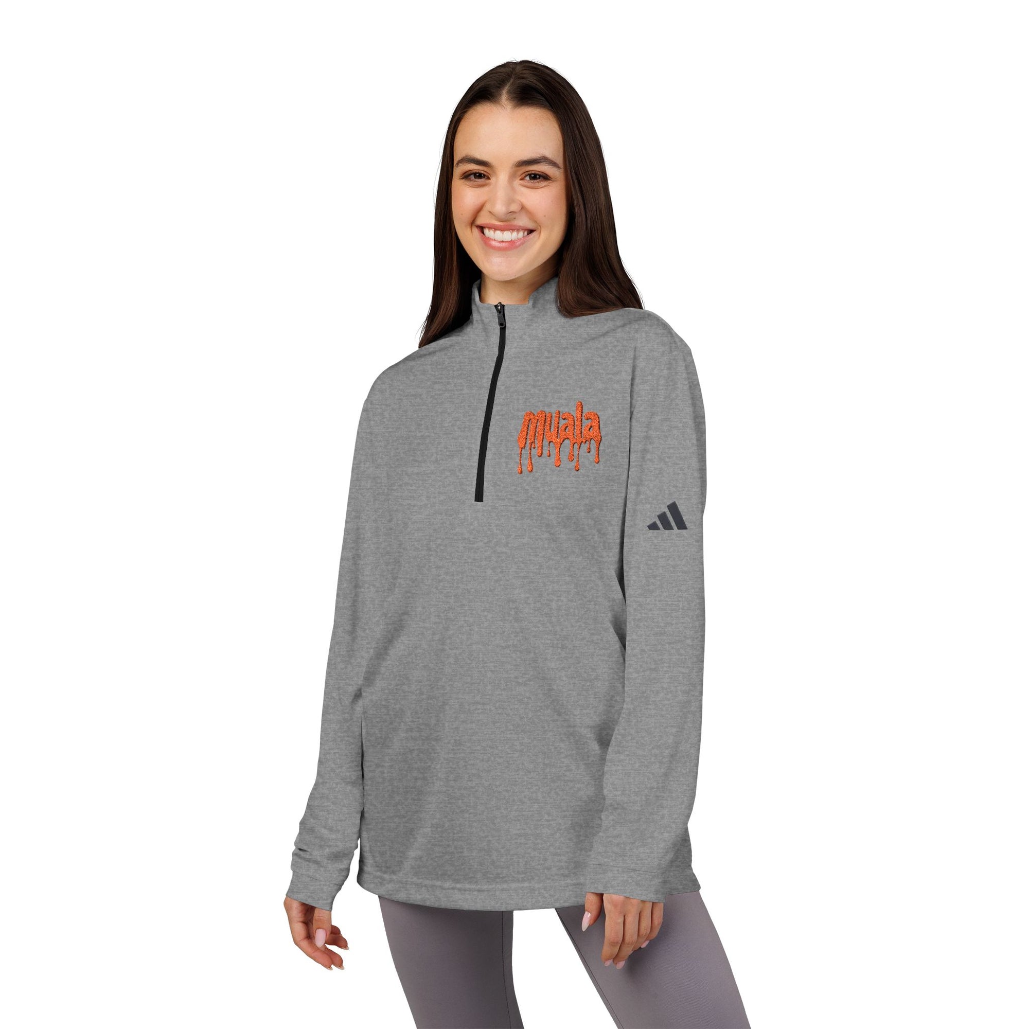 muala® x adidas® collaboration "cheese performance" quarter-zip recycled +UPF 50+ pullover