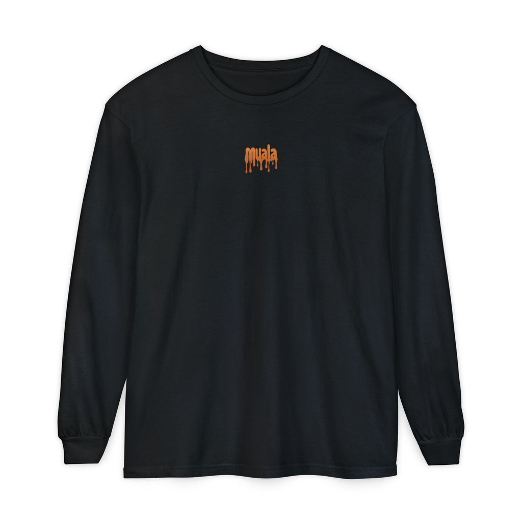 muala® "drippy logo" long sleeve tee 100% ring-spun cotton