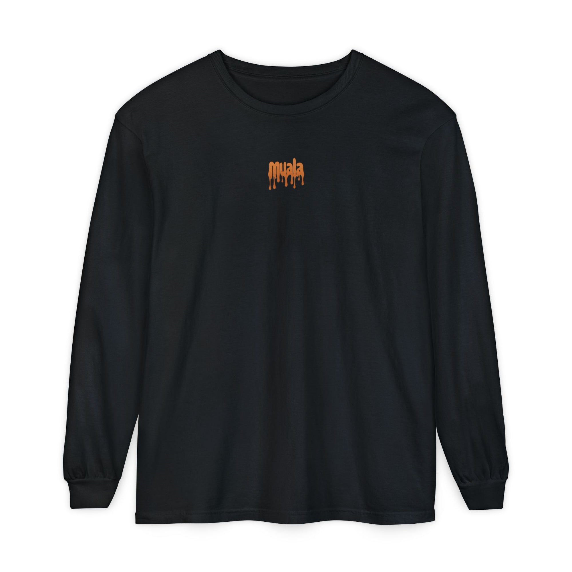 muala® "drippy logo" long sleeve tee 100% ring-spun cotton