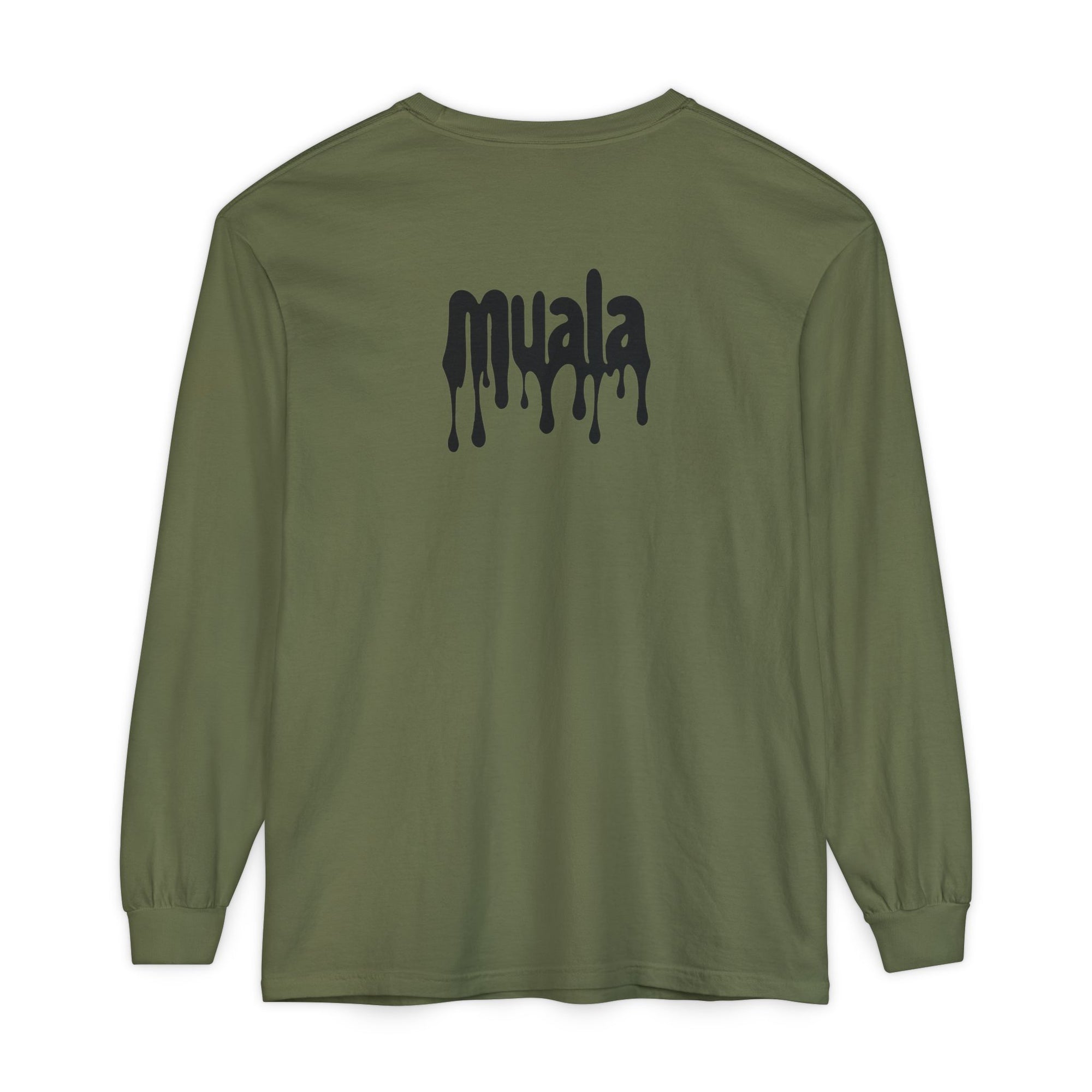 muala® "drippy logo" long sleeve tee 100% ring-spun cotton