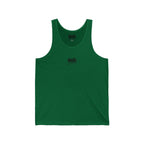 green muala all day summer jersey tank top with small drippy logo on chest