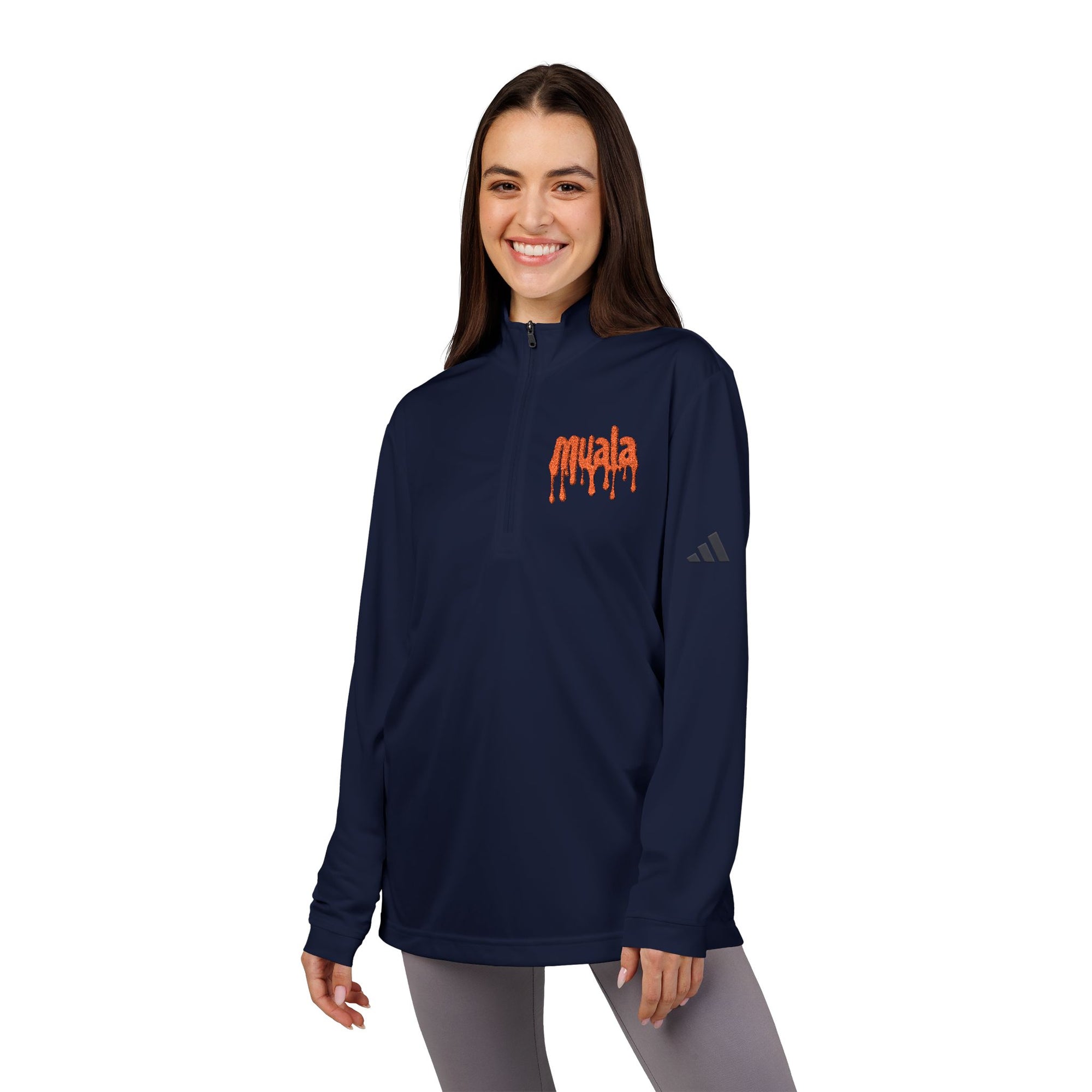 muala® x adidas® collaboration "cheese performance" quarter-zip recycled +UPF 50+ pullover
