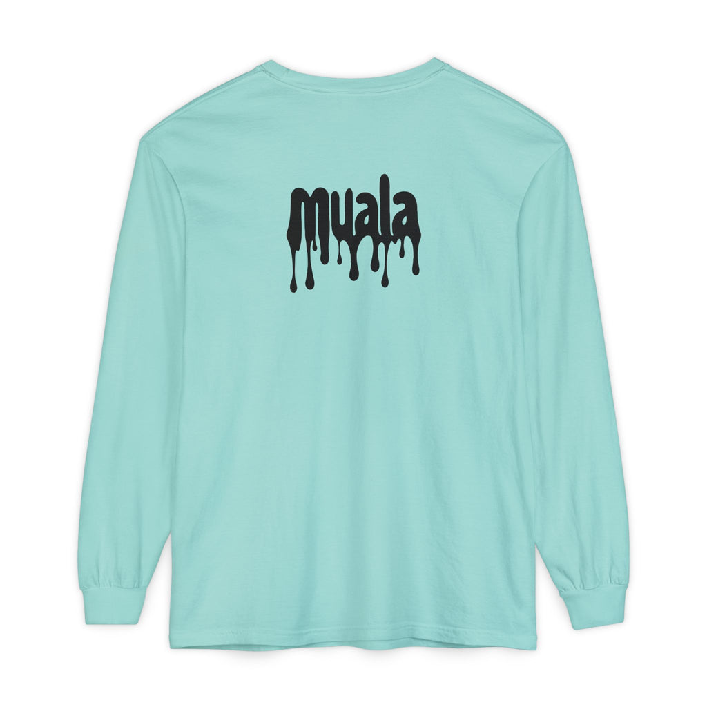 muala® "drippy logo" long sleeve tee 100% ring-spun cotton