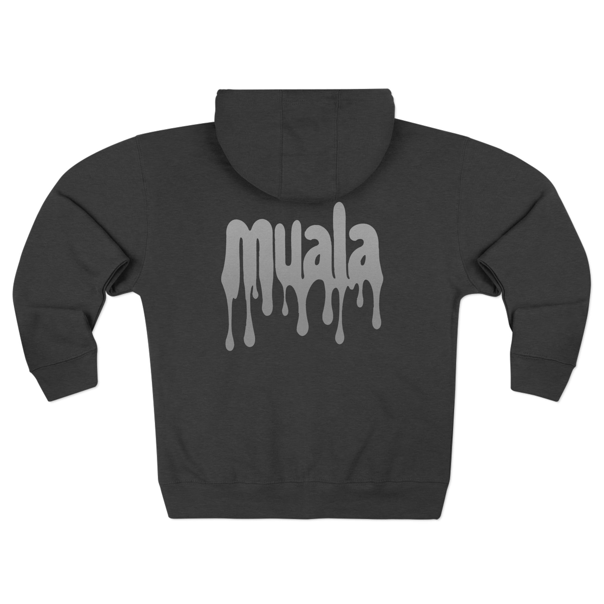 muala® "drippy grey double cheese" zip hoodie