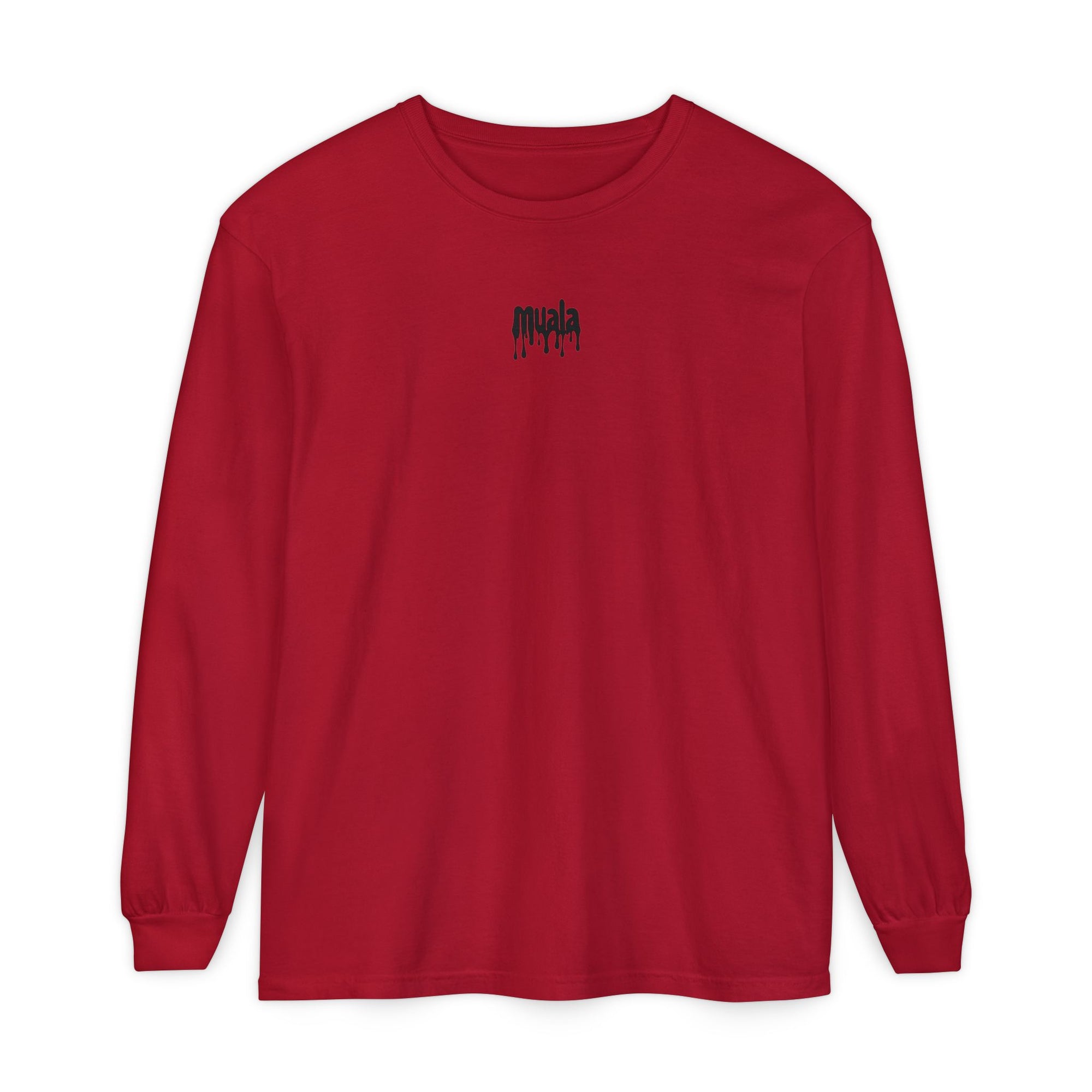 muala® "drippy logo" long sleeve tee 100% ring-spun cotton