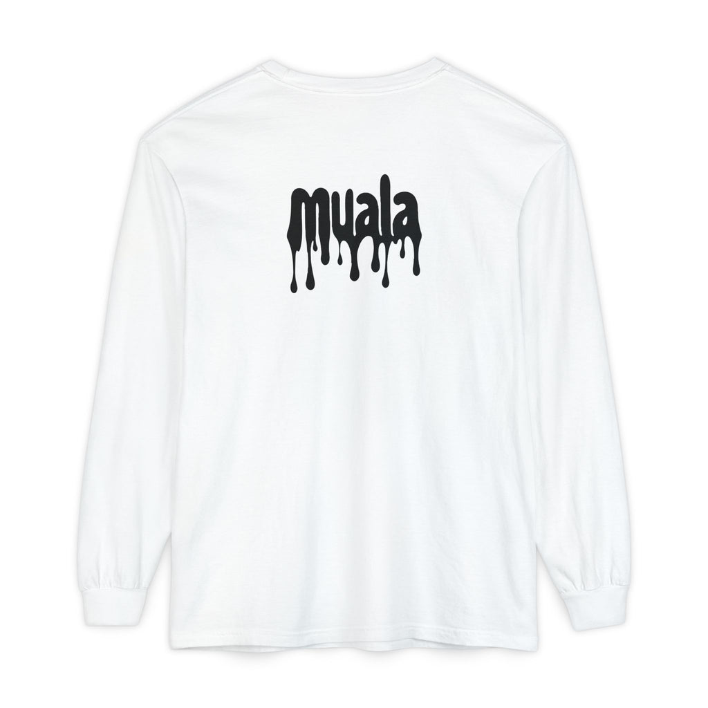 muala® "drippy logo" long sleeve tee 100% ring-spun cotton