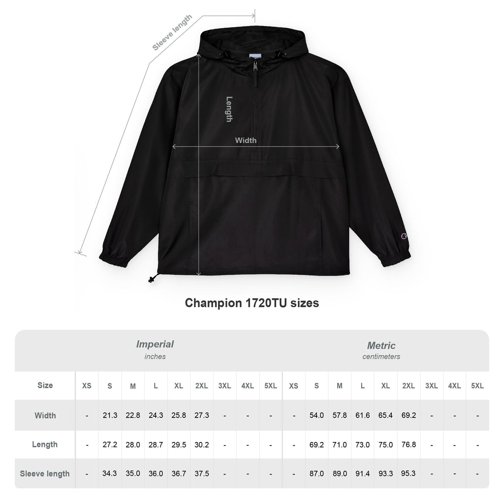 muala® x champion® collaboration "flow shield" packable anorak