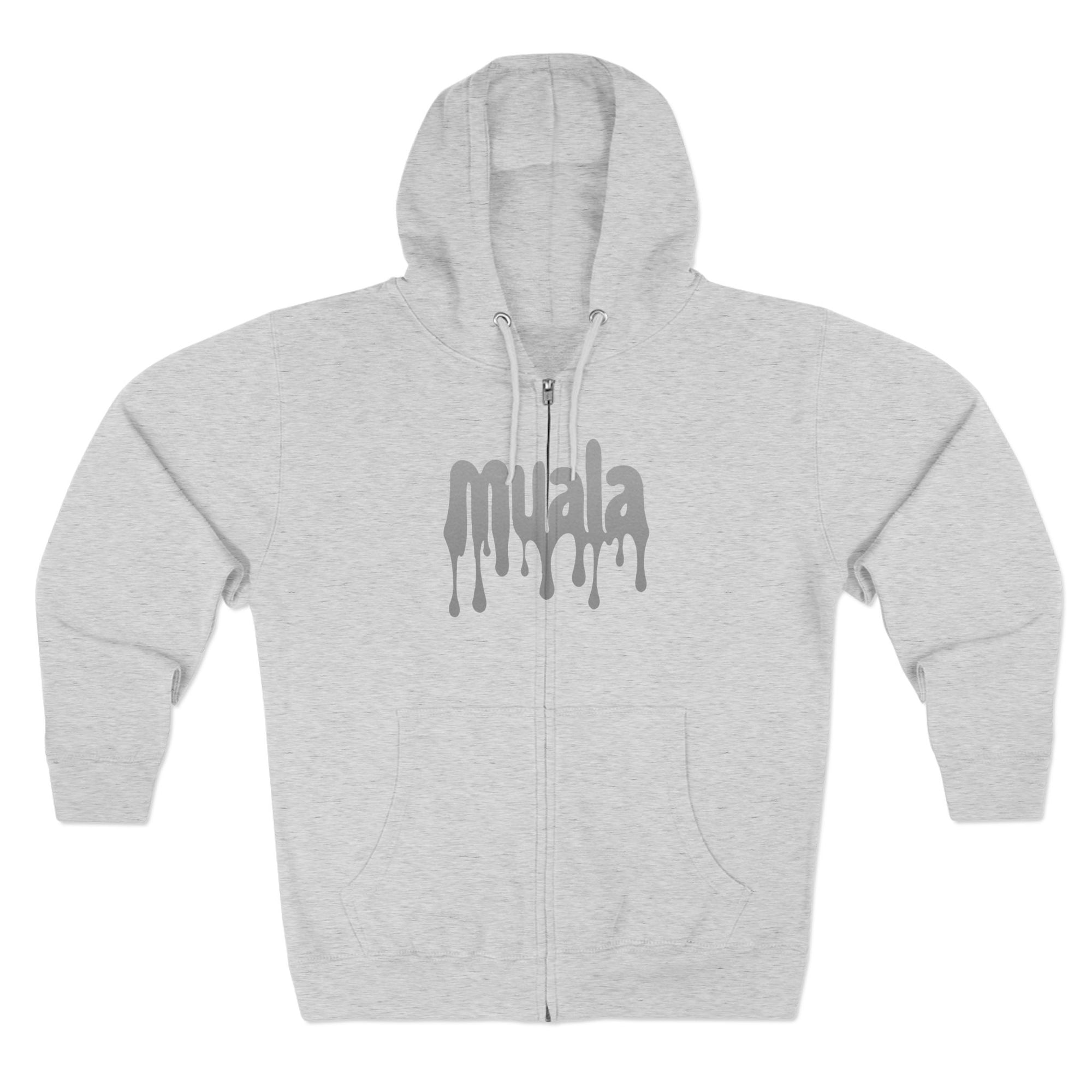 muala® "drippy grey double cheese" zip hoodie
