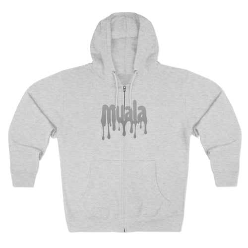muala® "drippy grey double cheese" zip hoodie