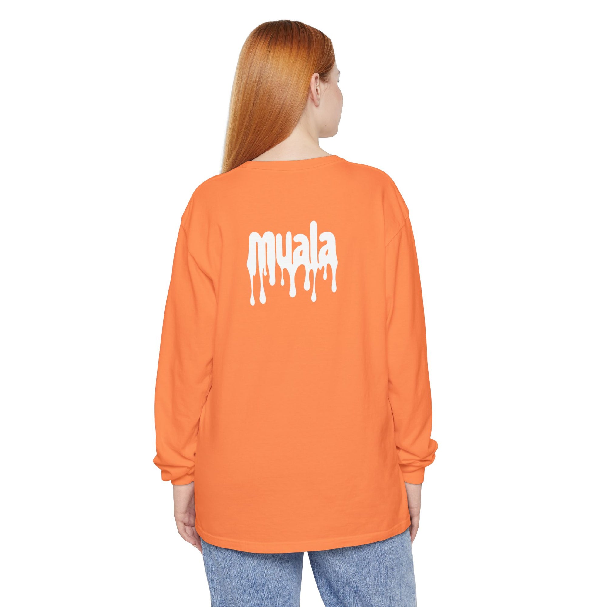muala® "drippy logo" long sleeve tee 100% ring-spun cotton