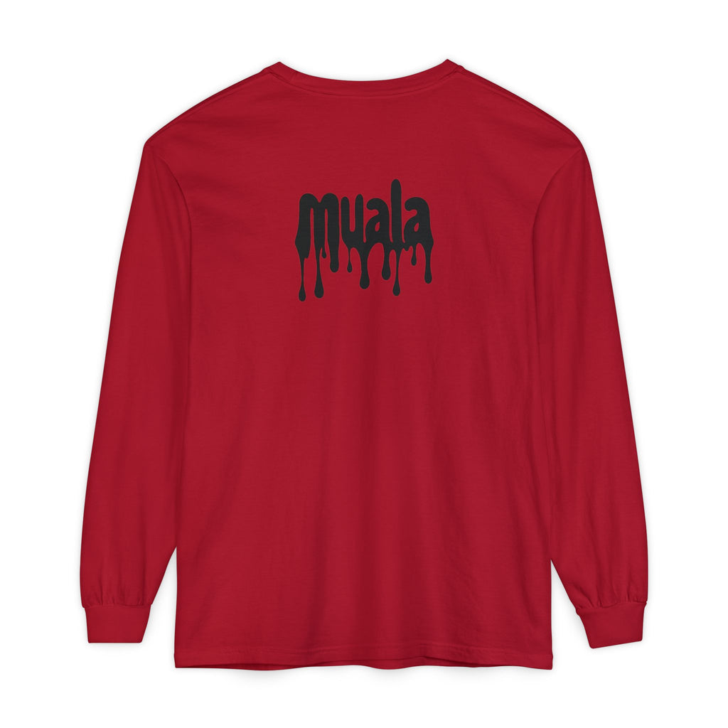 muala® "drippy logo" long sleeve tee 100% ring-spun cotton