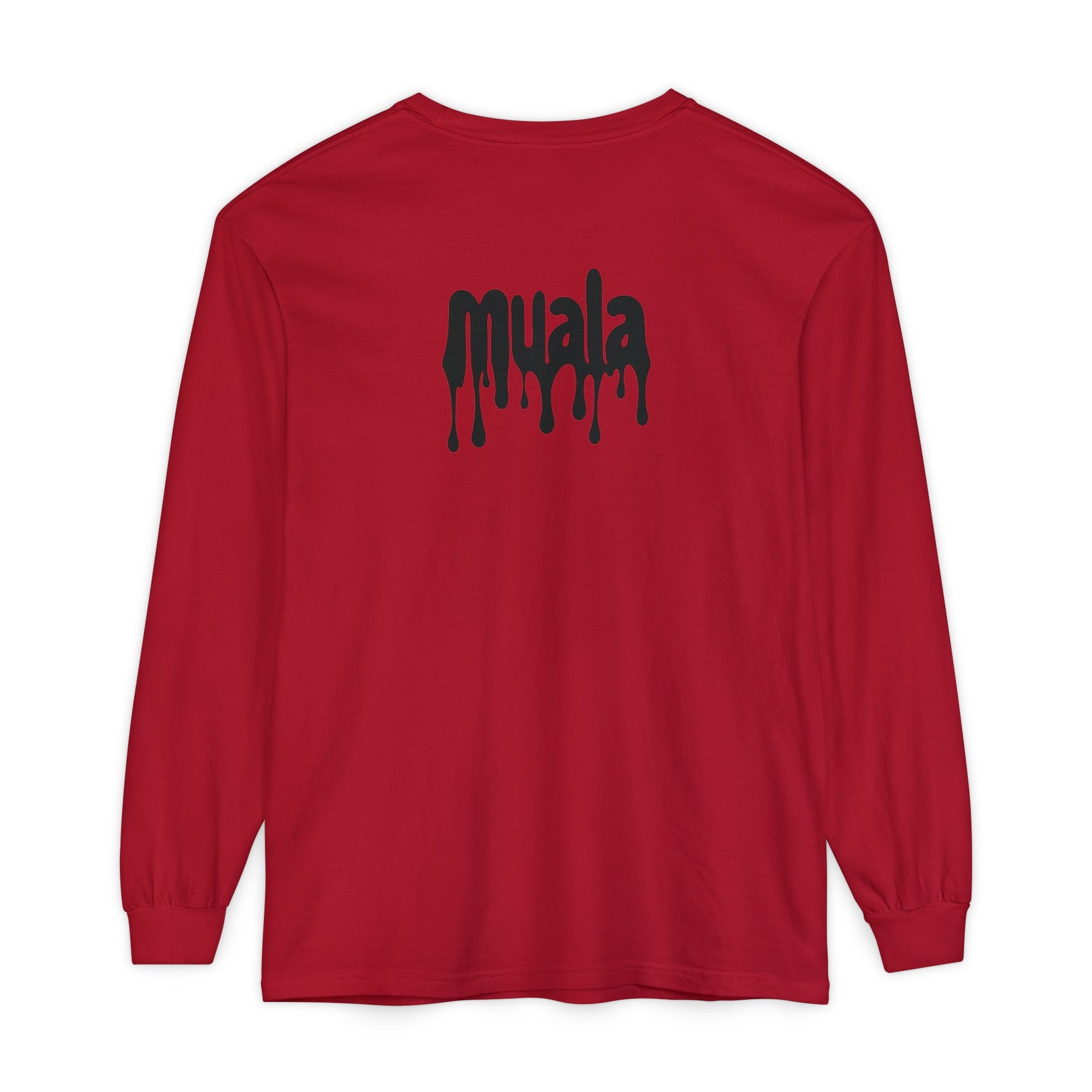muala® "drippy logo" long sleeve tee 100% ring-spun cotton