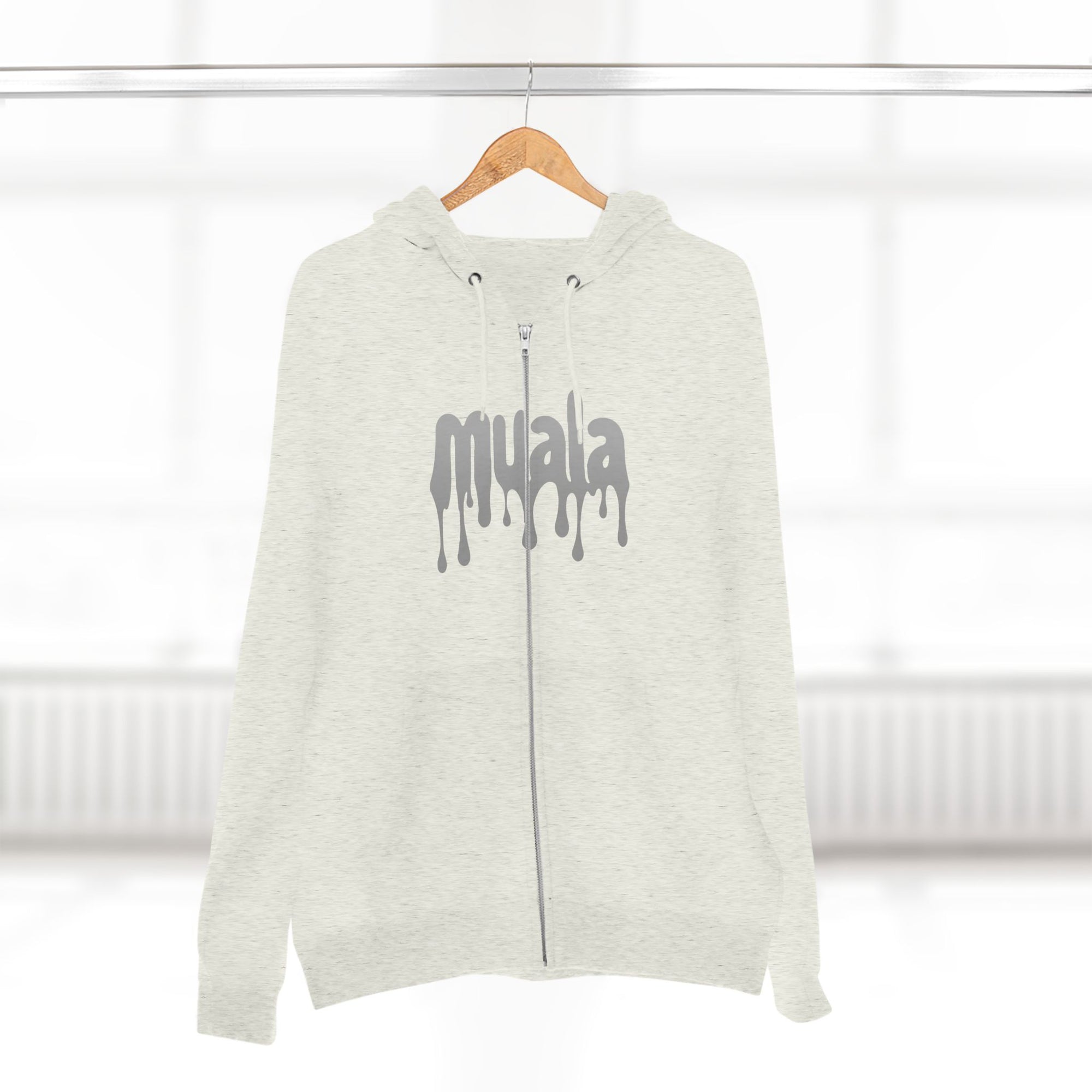 muala® "drippy grey double cheese" zip hoodie