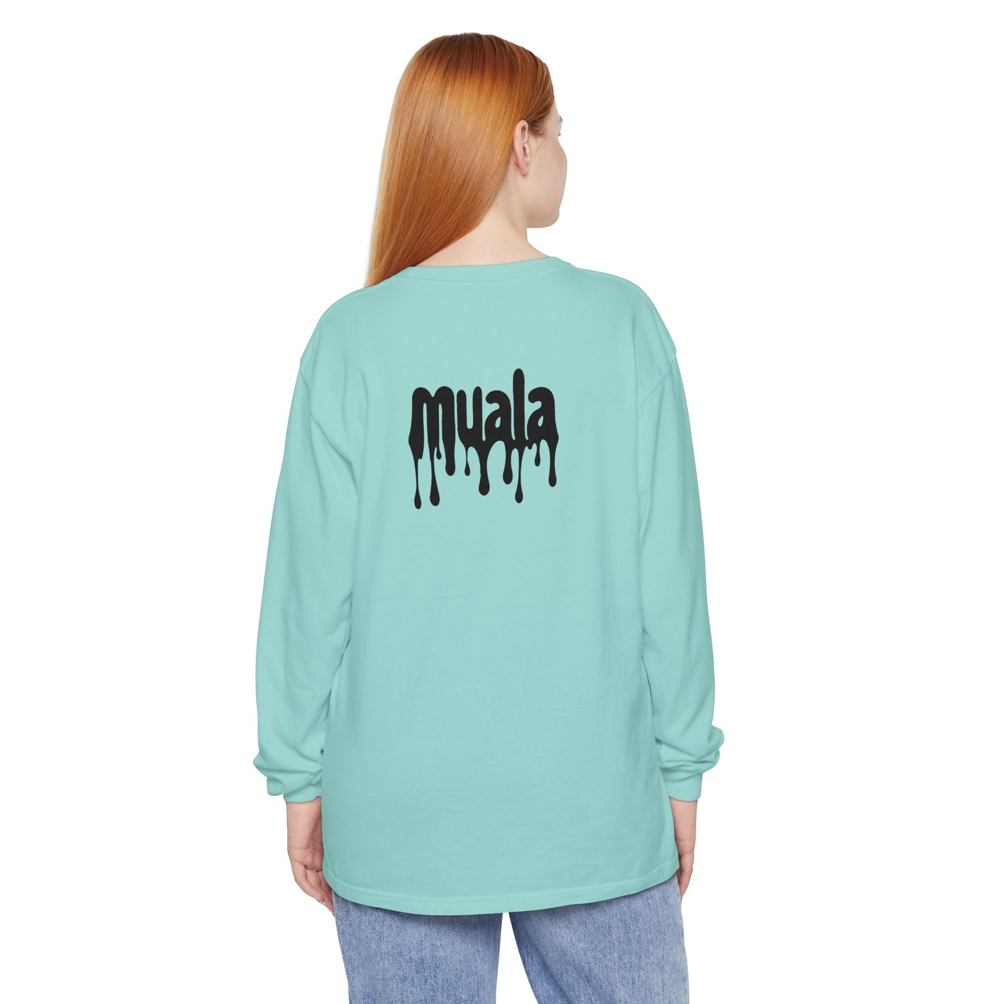 muala® "drippy logo" long sleeve tee 100% ring-spun cotton