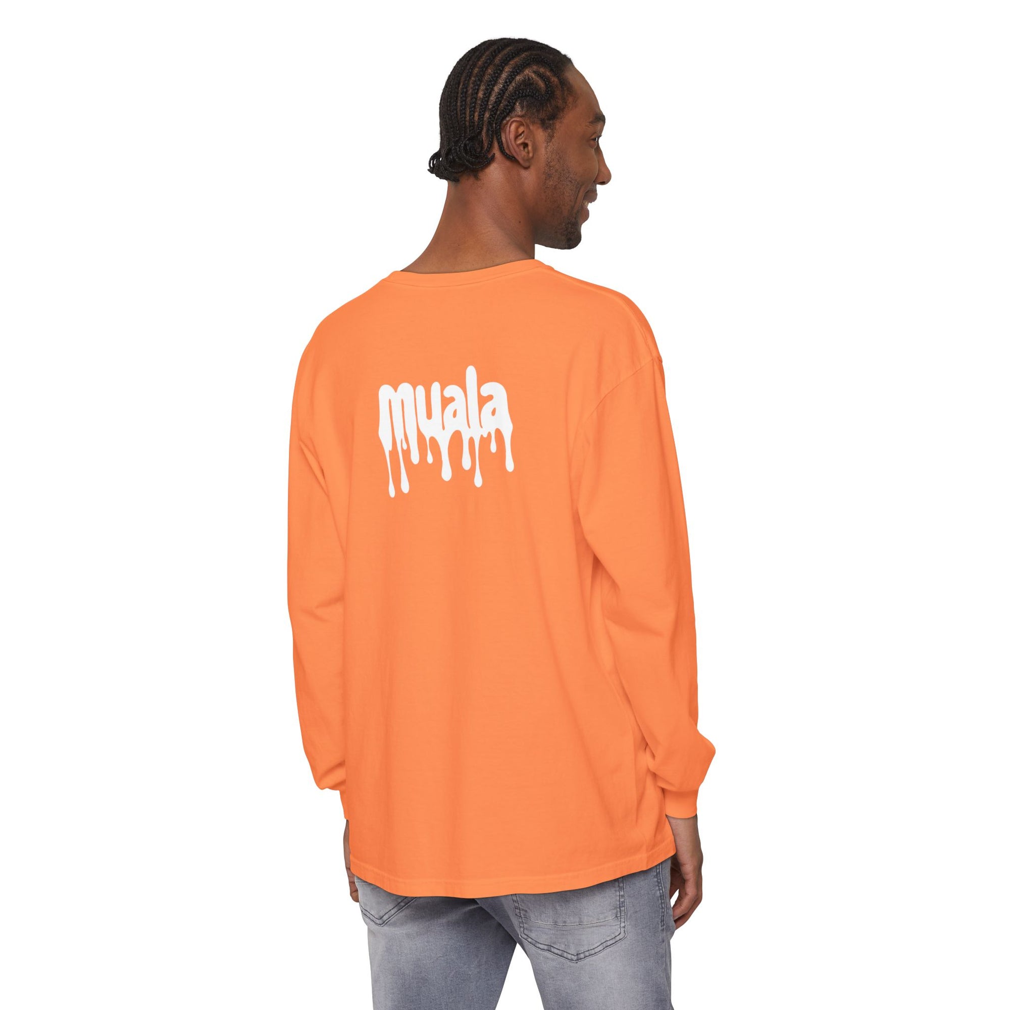 muala® "drippy logo" long sleeve tee 100% ring-spun cotton