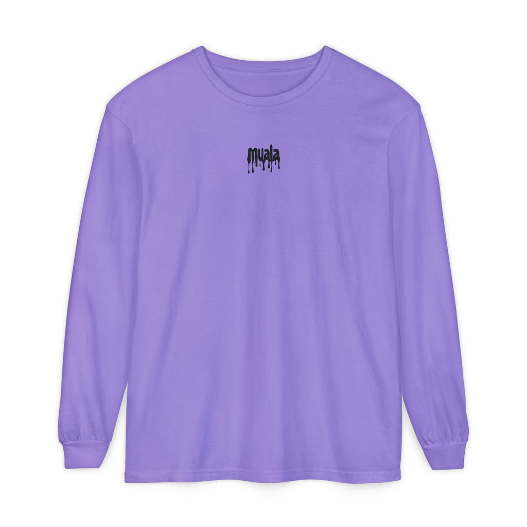 muala® "drippy logo" long sleeve tee 100% ring-spun cotton