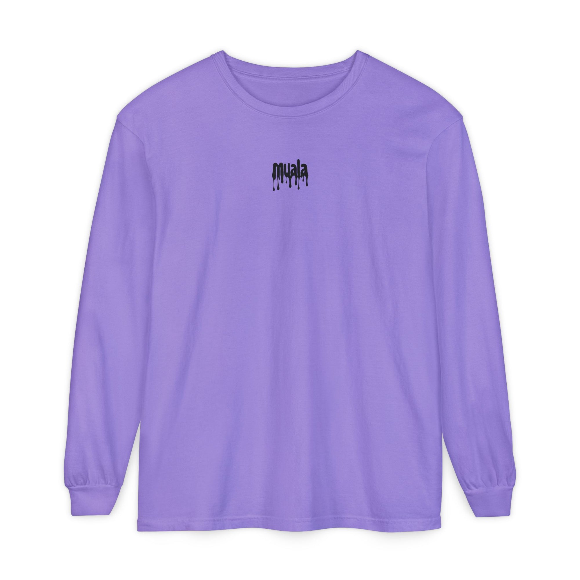 muala® "drippy logo" long sleeve tee 100% ring-spun cotton
