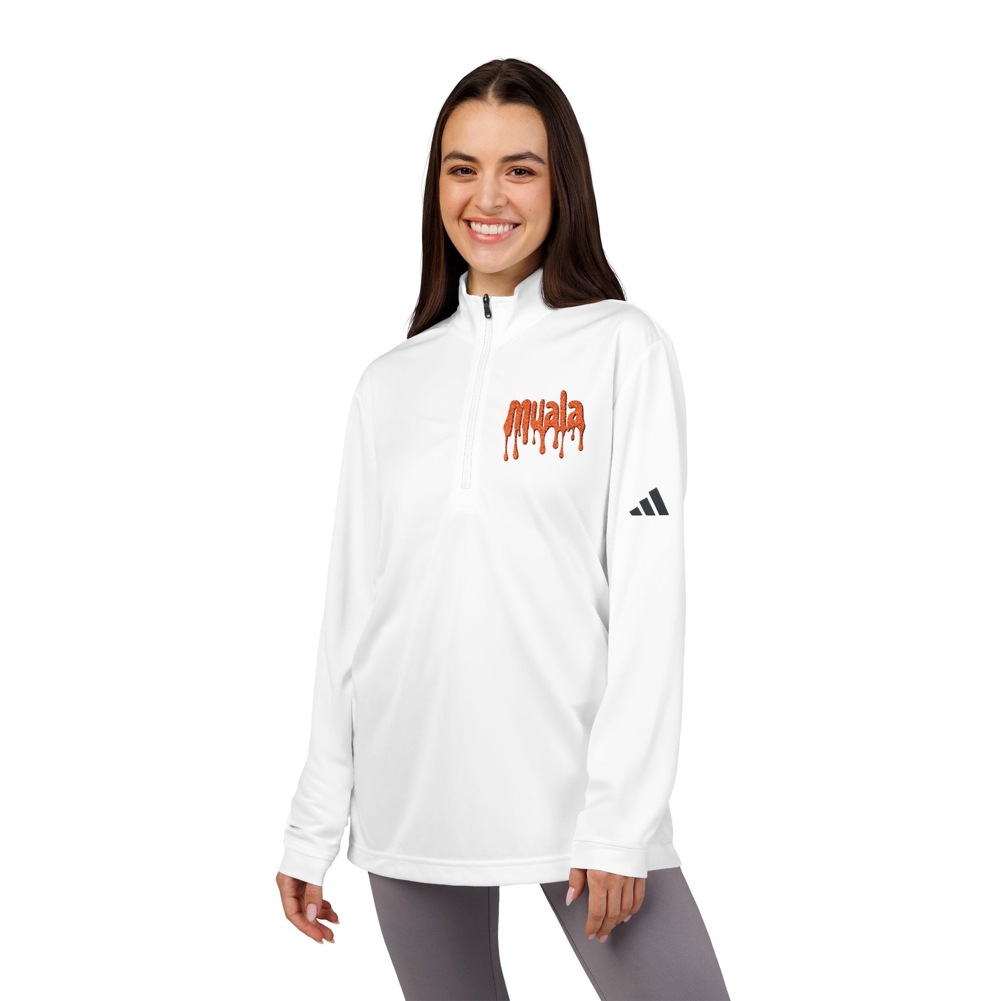 muala® x adidas® collaboration "cheese performance" quarter-zip recycled +UPF 50+ pullover