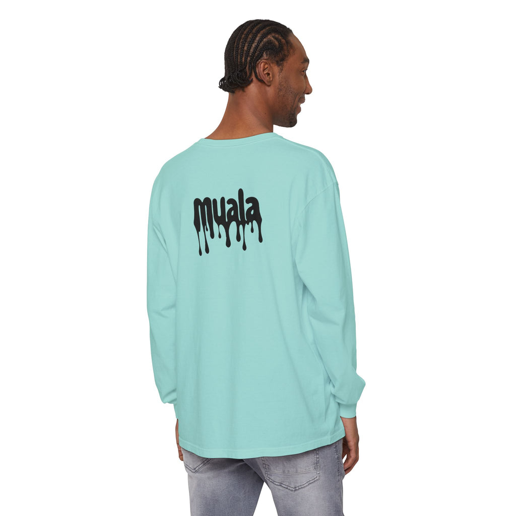 muala® "drippy logo" long sleeve tee 100% ring-spun cotton