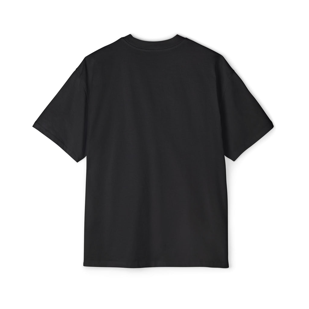 Black muala® "drippy fat" men's heavy oversized tee with dropped shoulders and premium carded cotton construction.