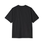 Black muala® "drippy fat" men's heavy oversized tee with dropped shoulders and premium carded cotton construction.