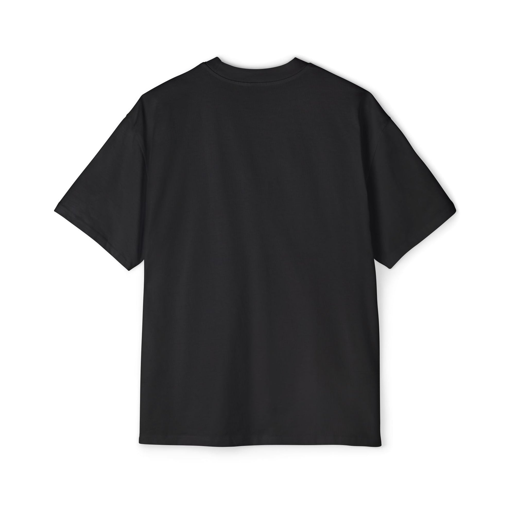 Black muala® "drippy fat" men's heavy oversized tee with dropped shoulders and premium carded cotton construction.