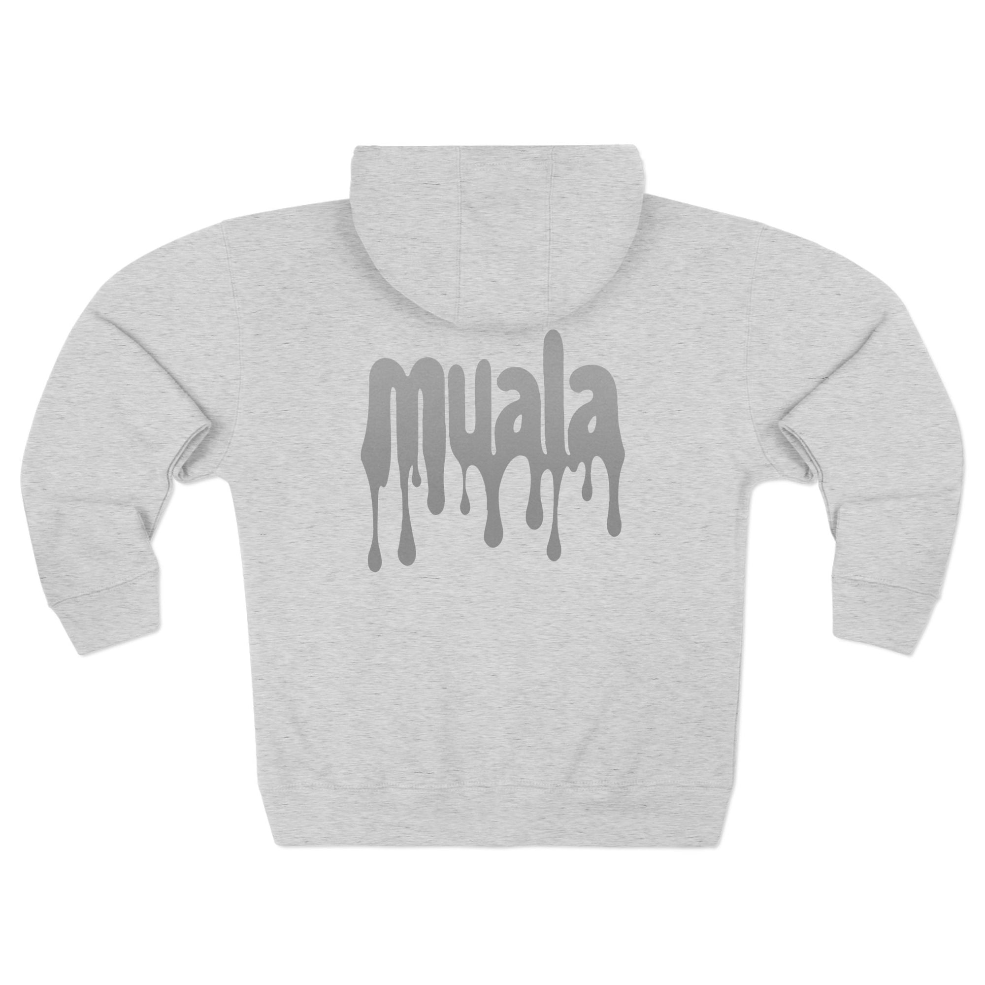 muala® "drippy grey double cheese" zip hoodie