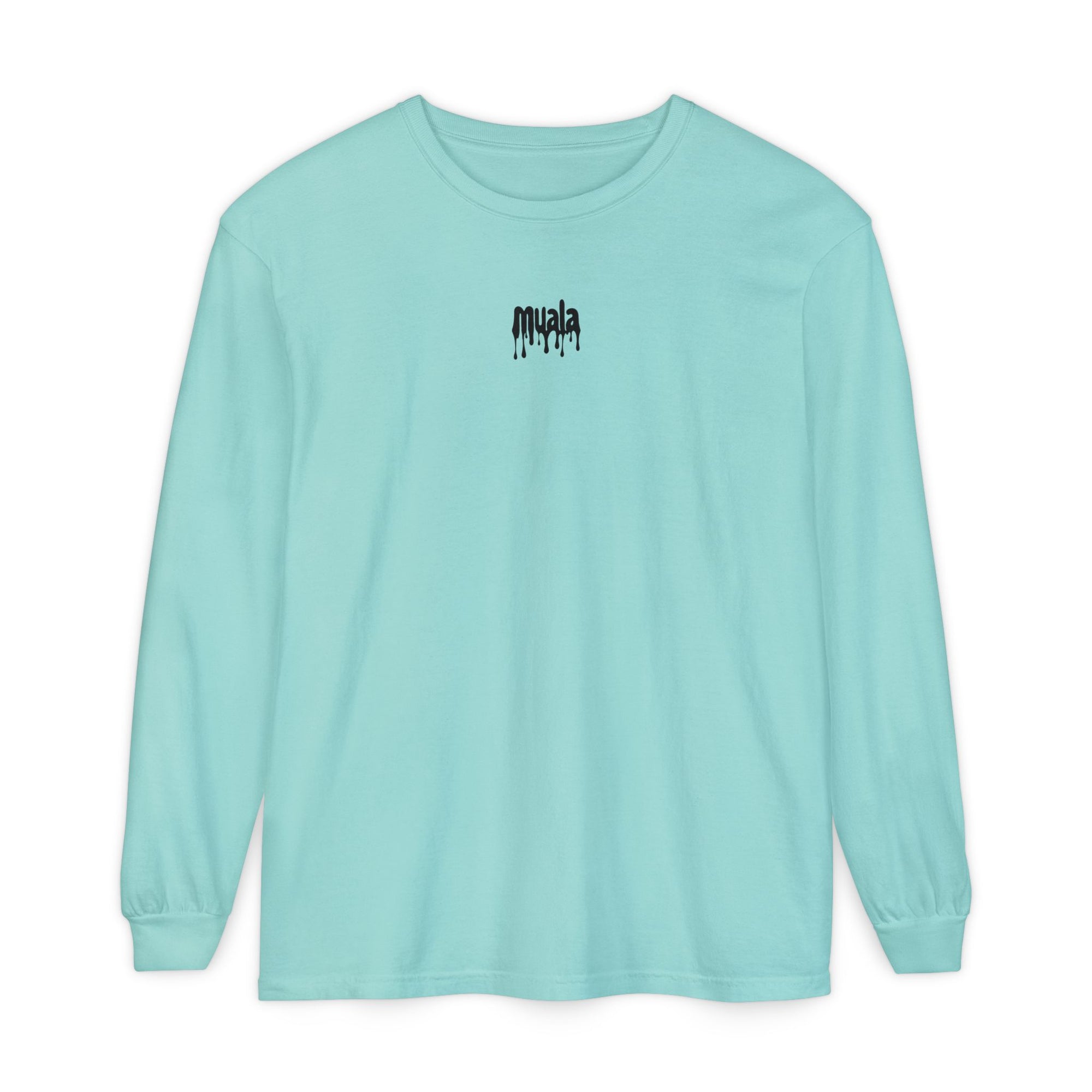 muala® "drippy logo" long sleeve tee 100% ring-spun cotton