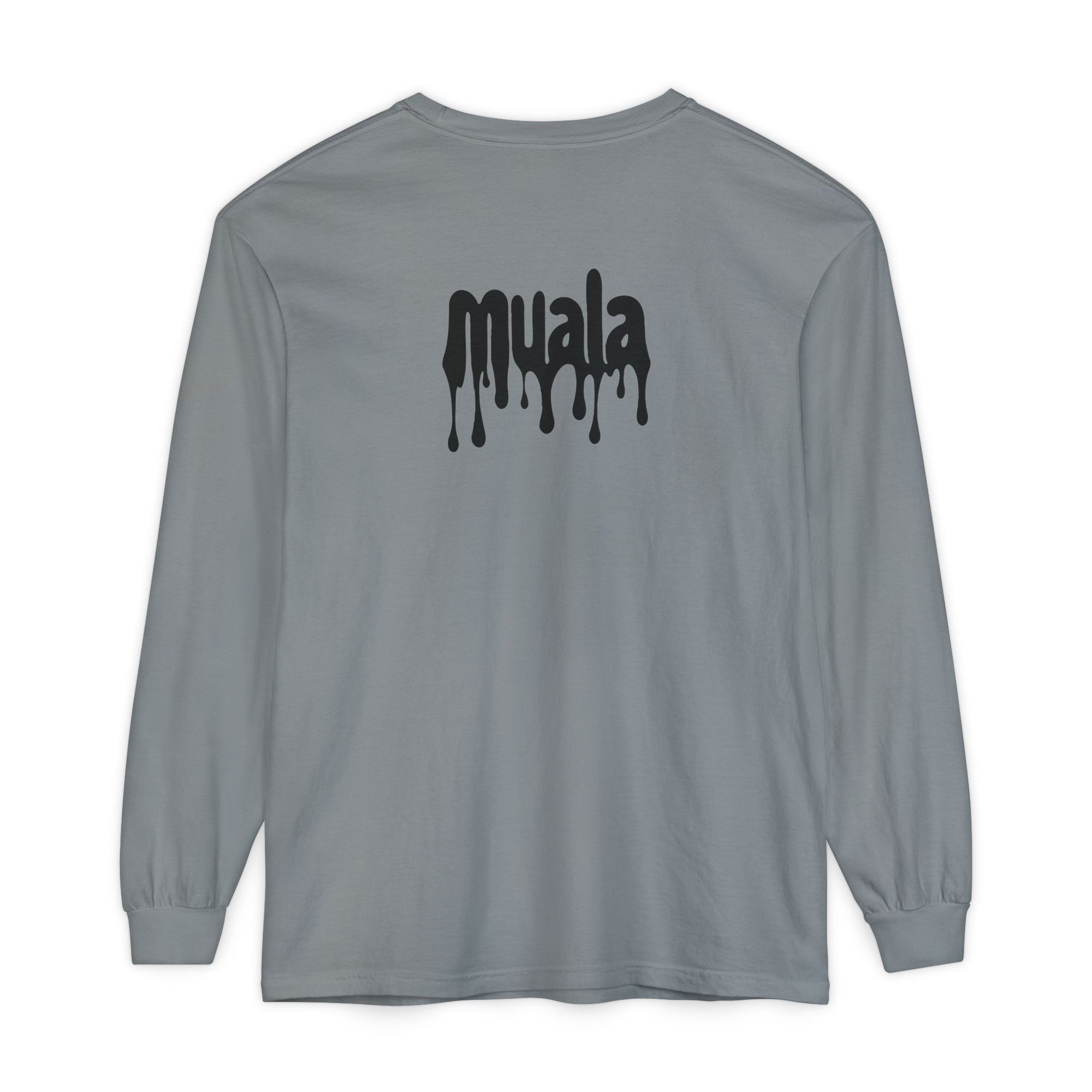 muala® "drippy logo" long sleeve tee 100% ring-spun cotton