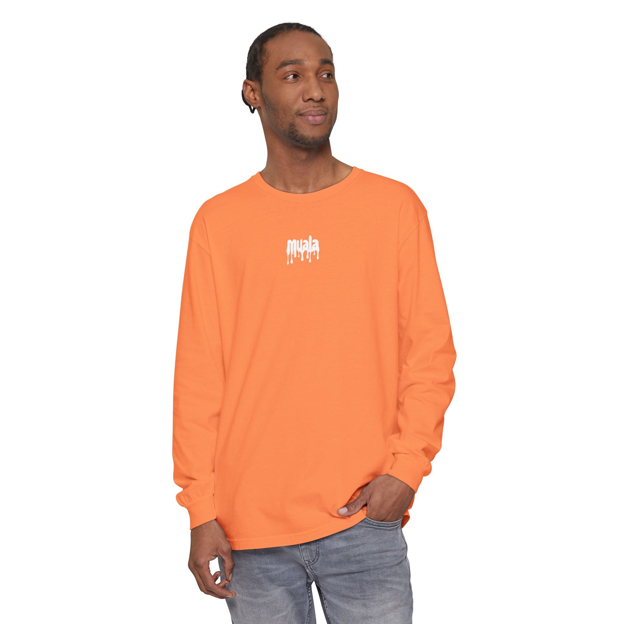 muala® "drippy logo" long sleeve tee 100% ring-spun cotton