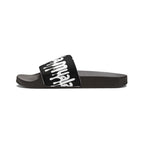 Muala® flip fat flop men's black slide sandal with white logo strap and cushioned sole for comfort and durability