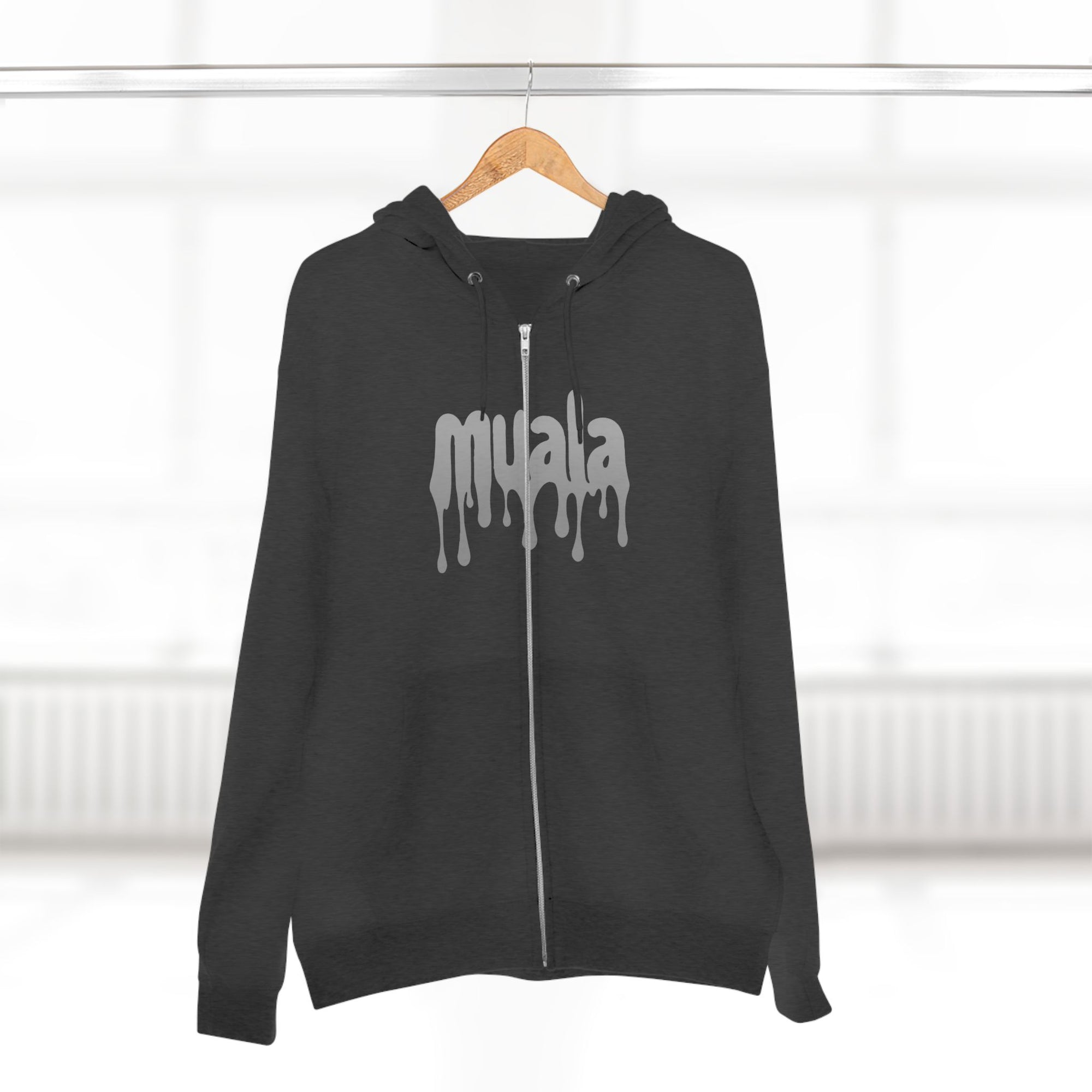 muala® "drippy grey double cheese" zip hoodie