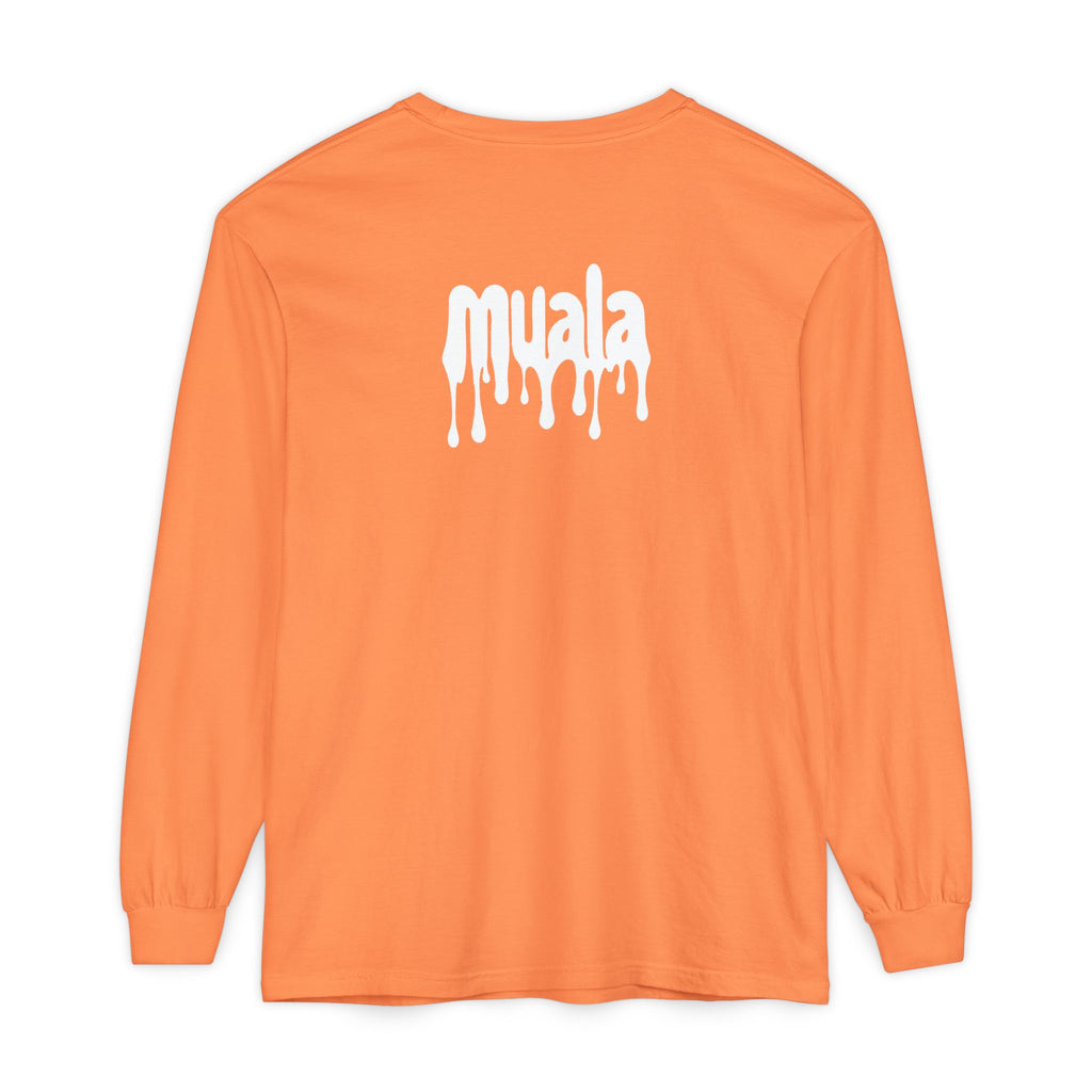 muala® "drippy logo" long sleeve tee 100% ring-spun cotton