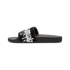 Muala® flip fat flop men's black slide sandal with white logo strap and ergonomic cushioned sole