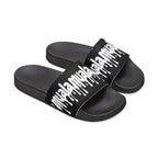 Black Muala® flip fat flop men's sandals with white logo strap and cushioned ergonomic footbed