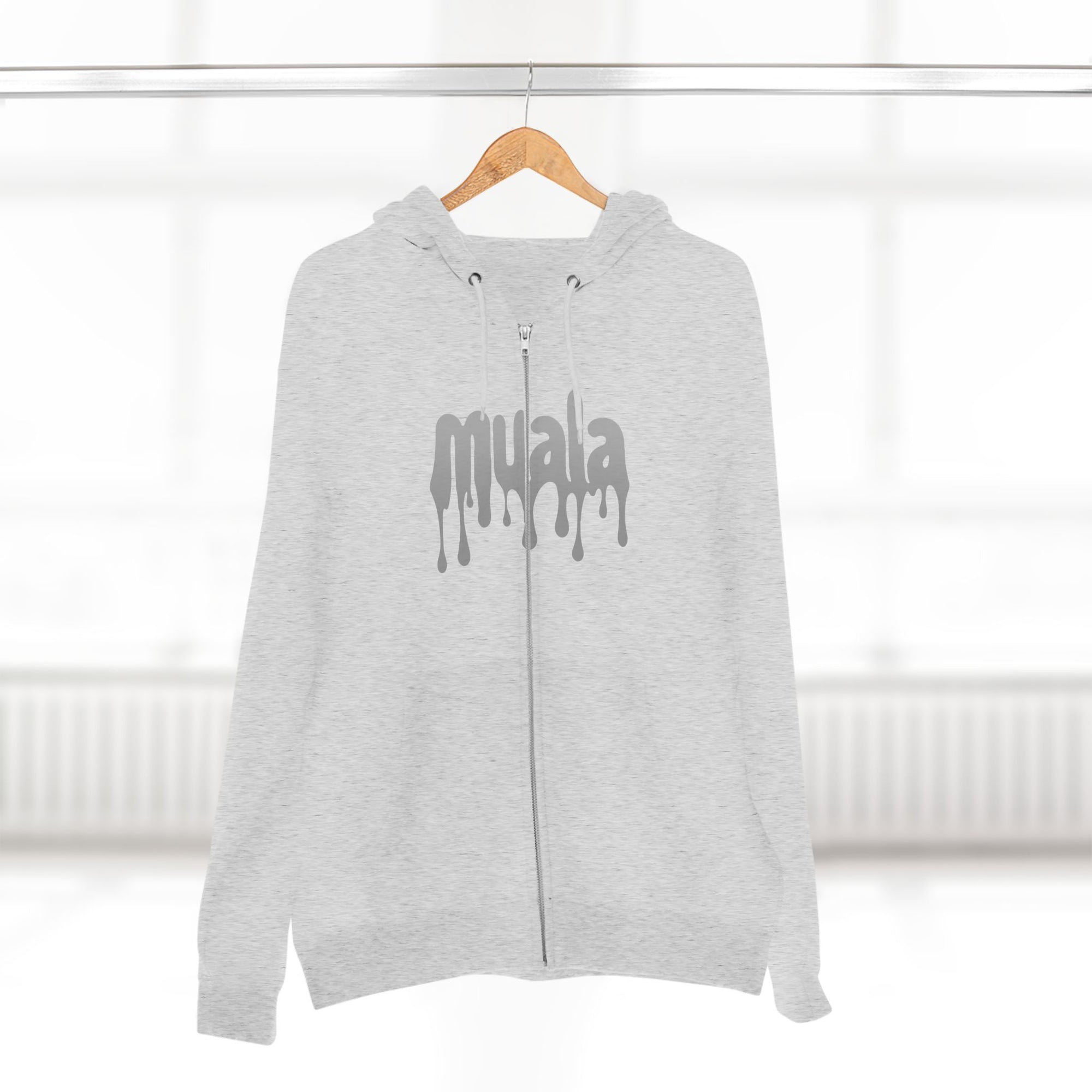 muala® "drippy grey double cheese" zip hoodie