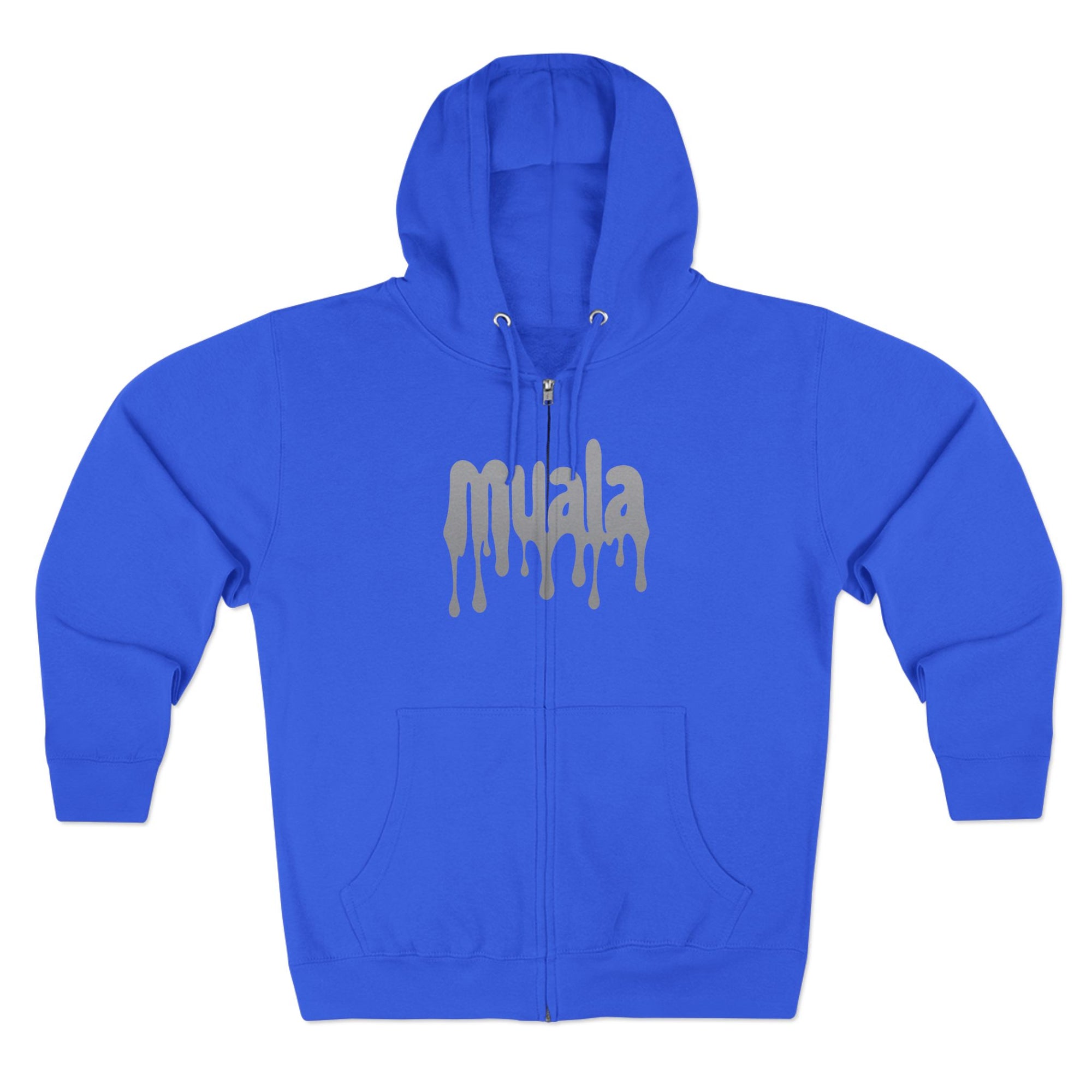 muala® "drippy grey double cheese" zip hoodie