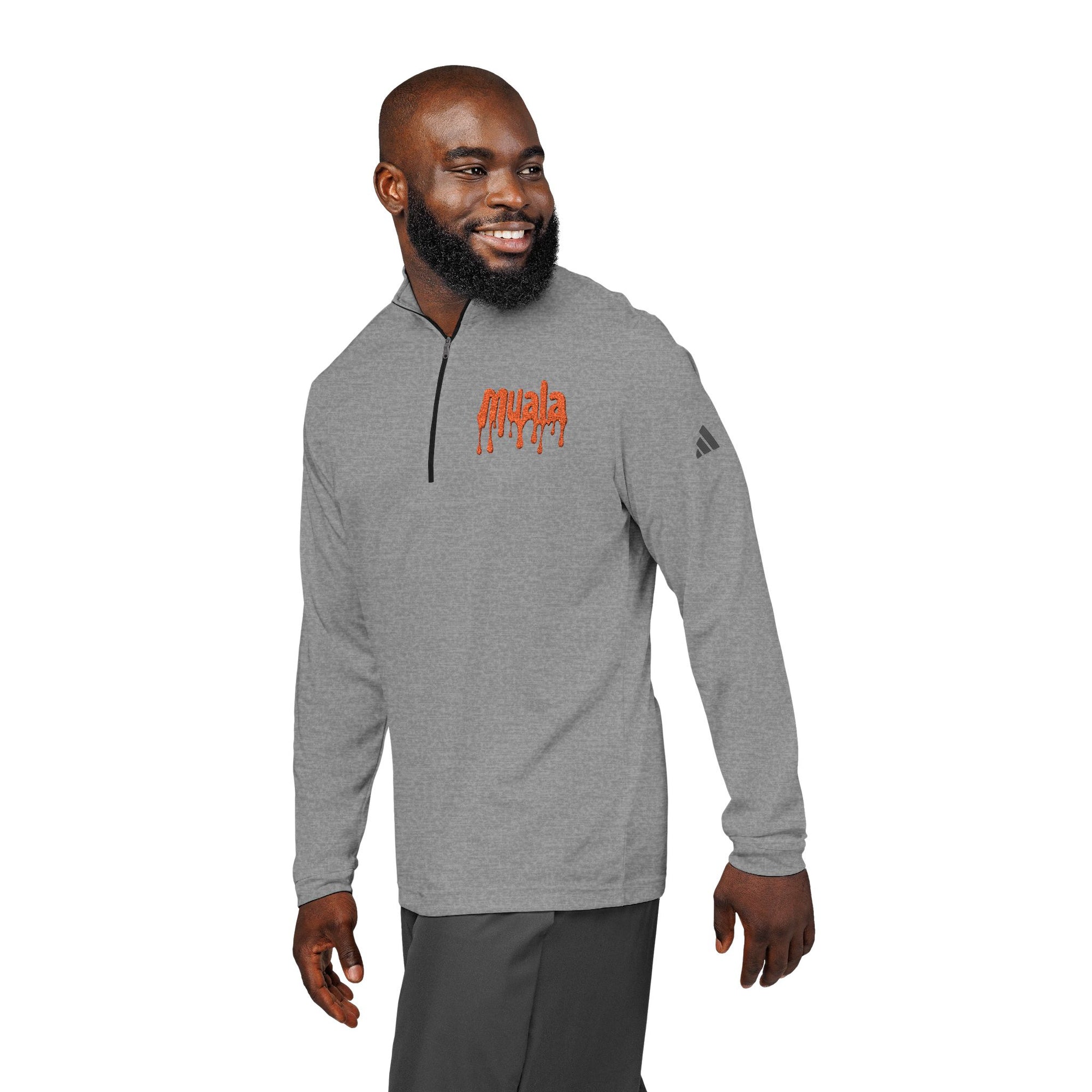 muala® x adidas® collaboration "cheese performance" quarter-zip recycled +UPF 50+ pullover