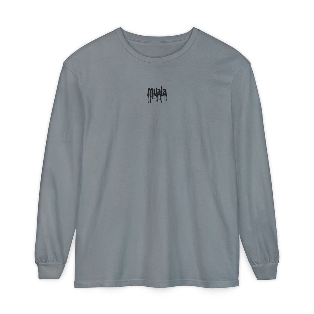 muala® "drippy logo" long sleeve tee 100% ring-spun cotton