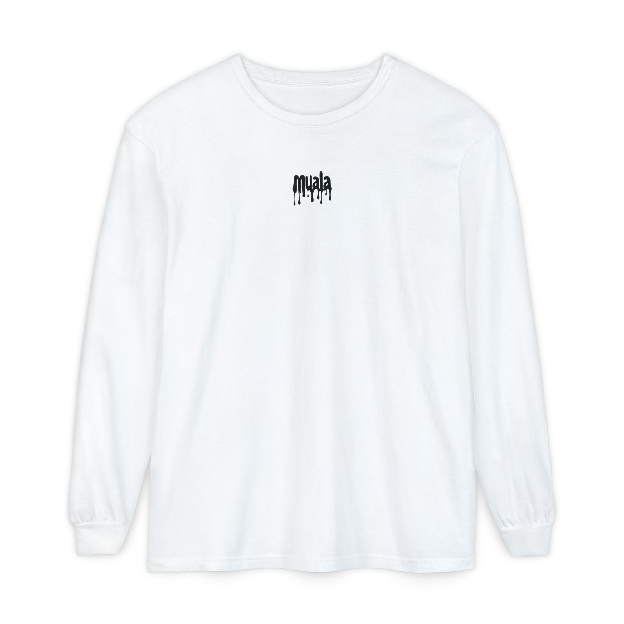 muala® "drippy logo" long sleeve tee 100% ring-spun cotton