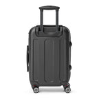 black hard-shell travel wrap suitcase with 360-degree double swivel wheels and retractable handle